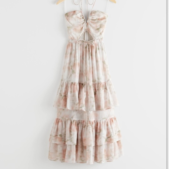 Frilled Halter Floral Midi Dress - Picture 3 of 5